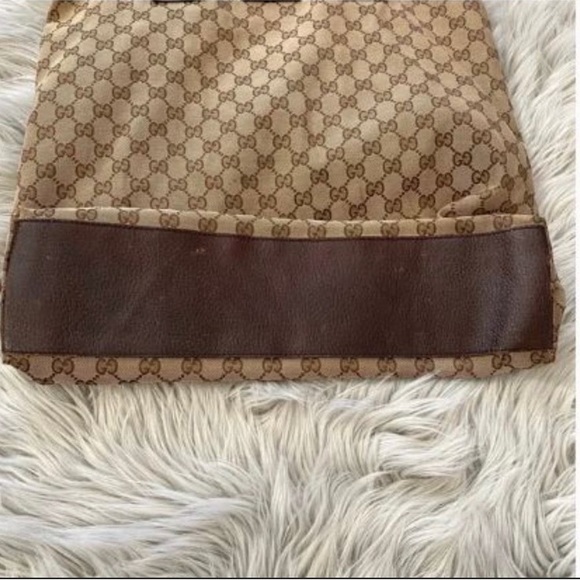 GUCCI Web Strap GG Monogram Zip Top Sherry Line Shopper Tote - Picture 12 of 12